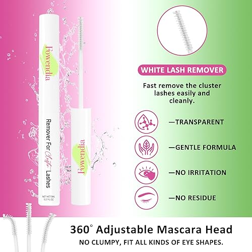 Miniatura 4 de Fowendia Kit de eliminación de pegamento de pestañas en racimo de unión y sellado, impermeable, transparente, de larga duración, pestañas