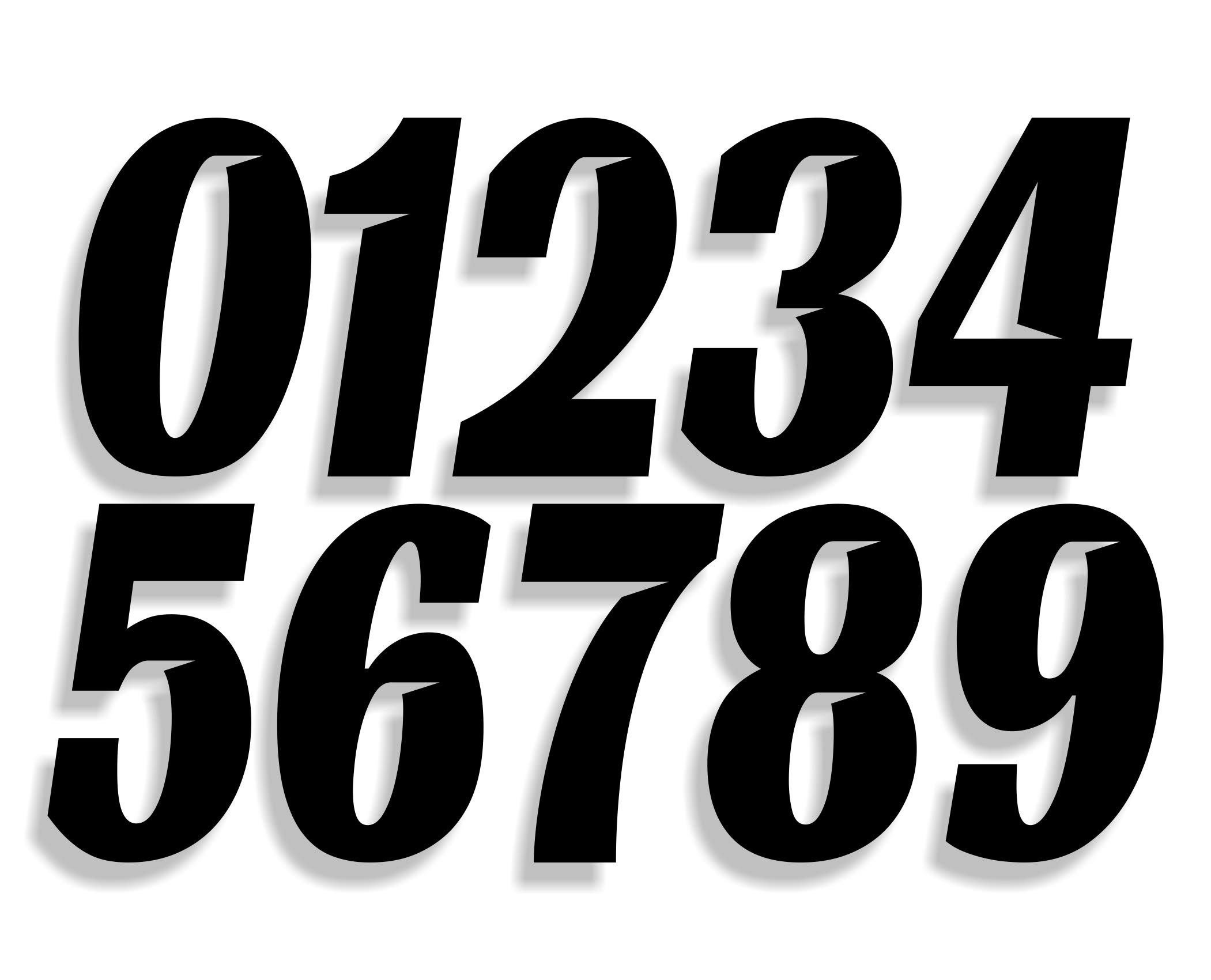 Mx & ATV Number Plate Decals | Set of 3 Decals With Your Custom Number & Color Choice | Sliced Font Style 7
