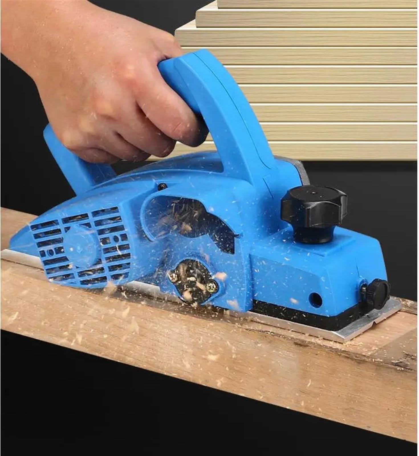 Pialla per legno, Pialla elettrica da 1100 W, pialla elettrica portatile multifunzione, pialla elettrica for la lavorazione del legno per fai da te, artigianato in legno