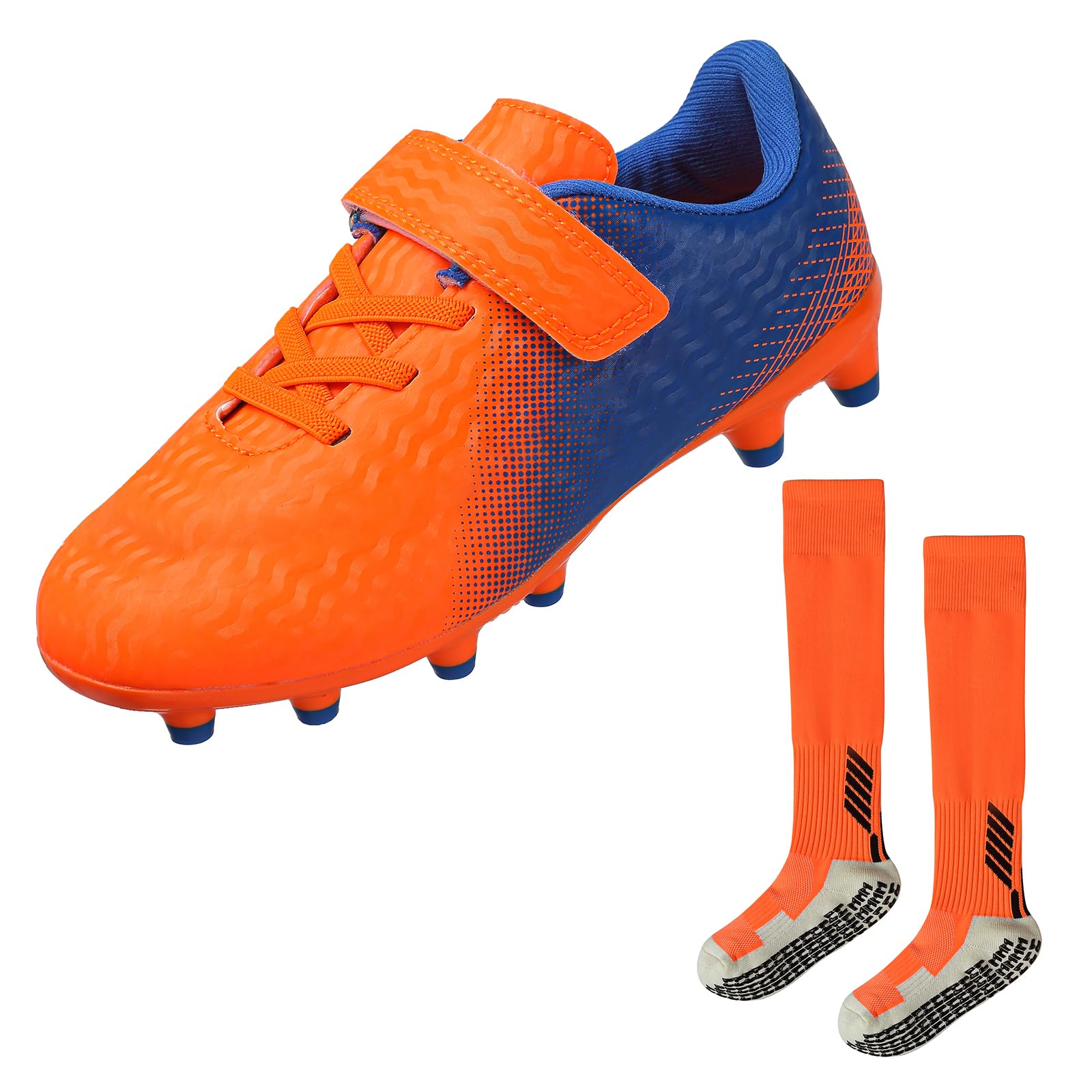 CBUSTER Kids Soccer Cleats Boys Girls Football Shoes with Socks Youth Soccer Shoes AG