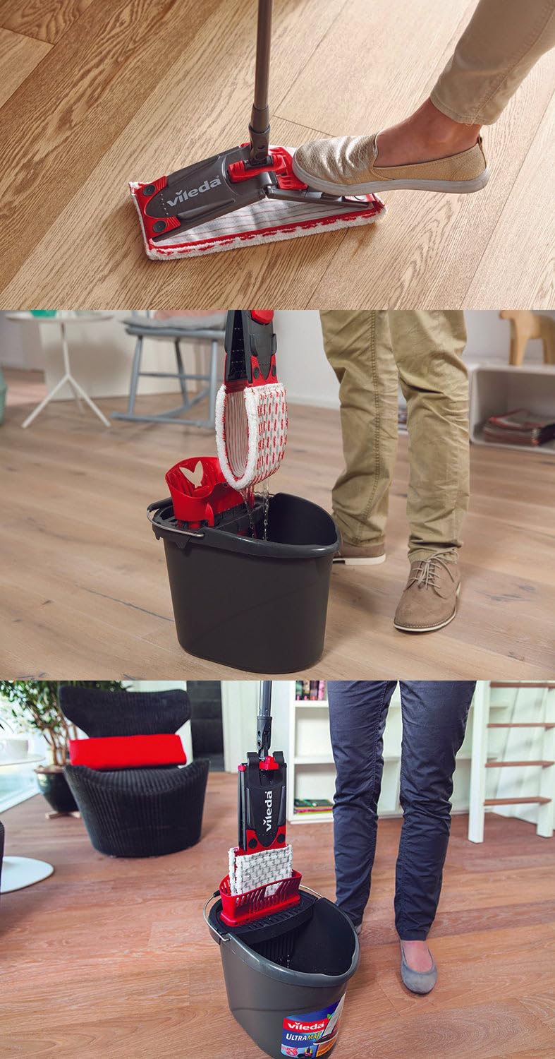 Vileda Supermocio Revolution completo con escurridor y fregona con paño de microfibra Sistema de caja