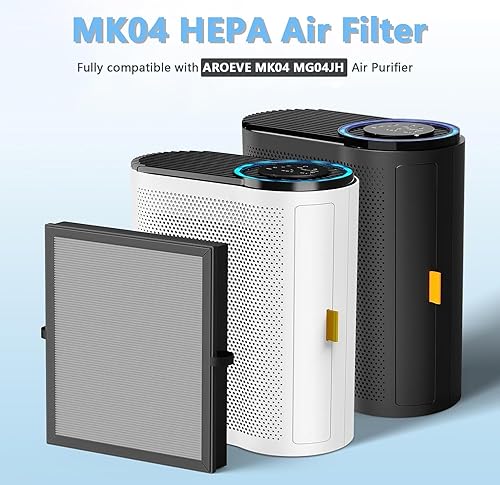 Miniatura 5 de Paquete de 3 filtros de aire MK04 de repuesto para purificador de aire AROEVE MK04, filtro HEPA H13 Ture para AROEVE MK04 para polvo, caspa de