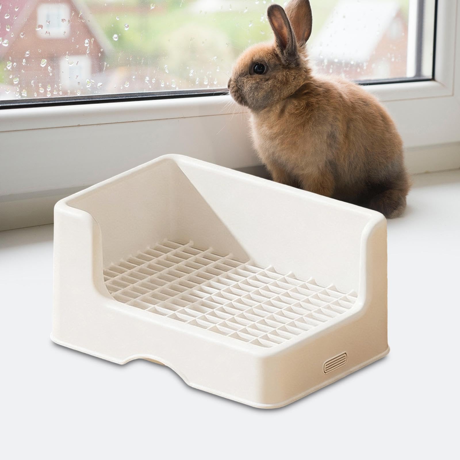 Gralara Kaninchentoilette mit Rutschfestem Boden, Stabil, für Wie Chinchillas Und Frettchen, 32x22x16cm
