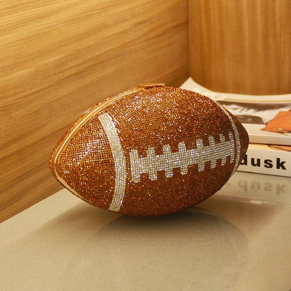 Mujeres Football Forma Rhinestone Purse Night Purse Bling Bling Bolsas De Boda De Fiesta De Bodas Rhinestone Football Purse