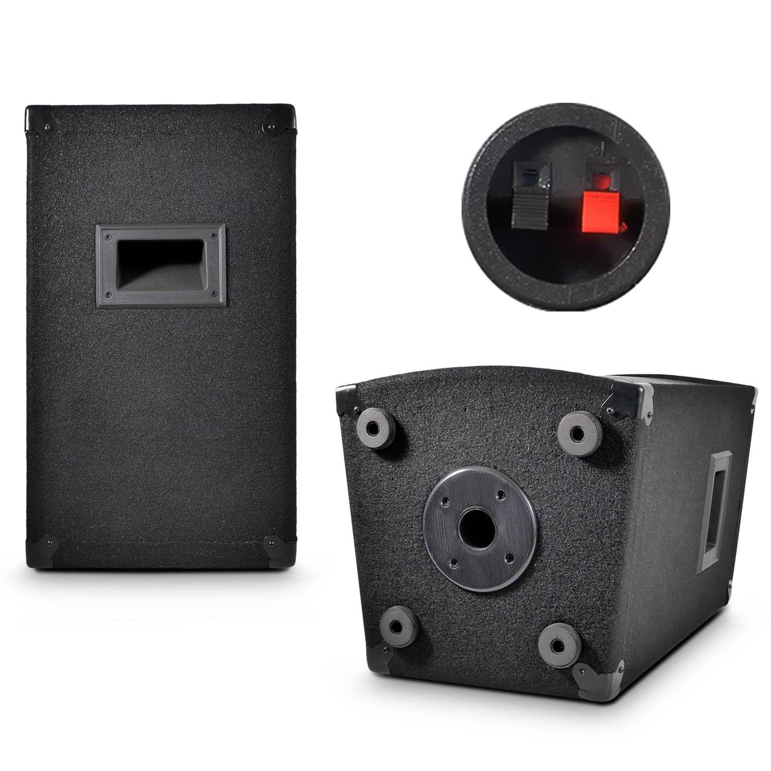 Paire d'enceintes passives Sono DJ PA 10"/25cm 2x250W à LEDs intégrées 2 Voies BassReflex