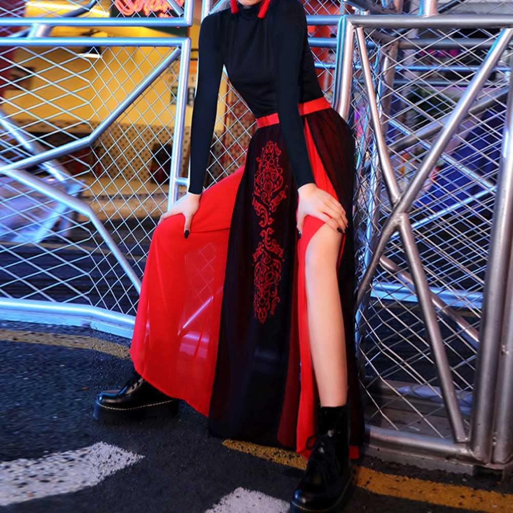 Chinese Style Jazz Dance Costume Mock Neck Top Slit Hanfu Pants Stage Show Dancewear