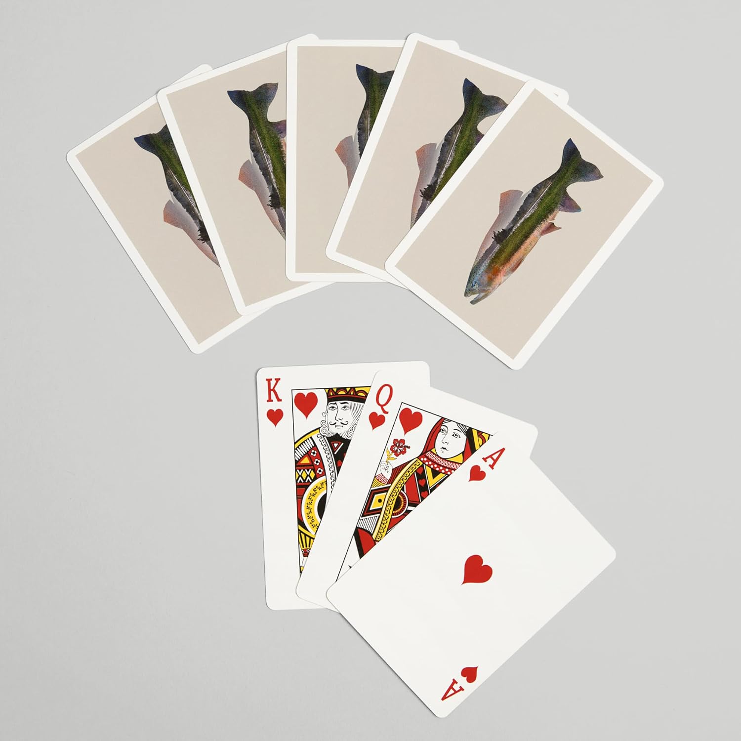 Lantern Press Trout, Double Exposure, 52 Playing Cards for Adults, Poker Size Card Deck