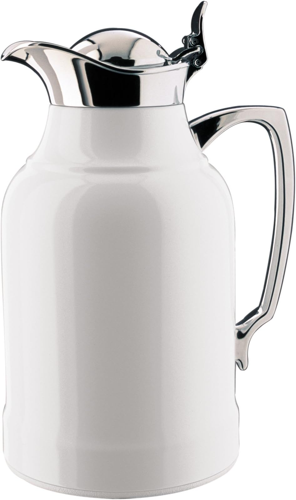 Alfi Opal White Lacquered Brass with Chrome Thermal Carafe, 8-Cup