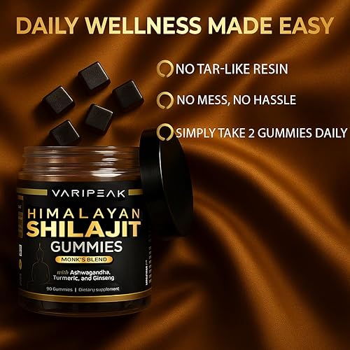 Miniatura 3 de Gomitas Shilajit orgánicas 4 en 1 del Himalaya  con Ashwagandha, cúrcuma y ginseng  Adaptógeno para energía, inmunidad y apoyo de vitalidad