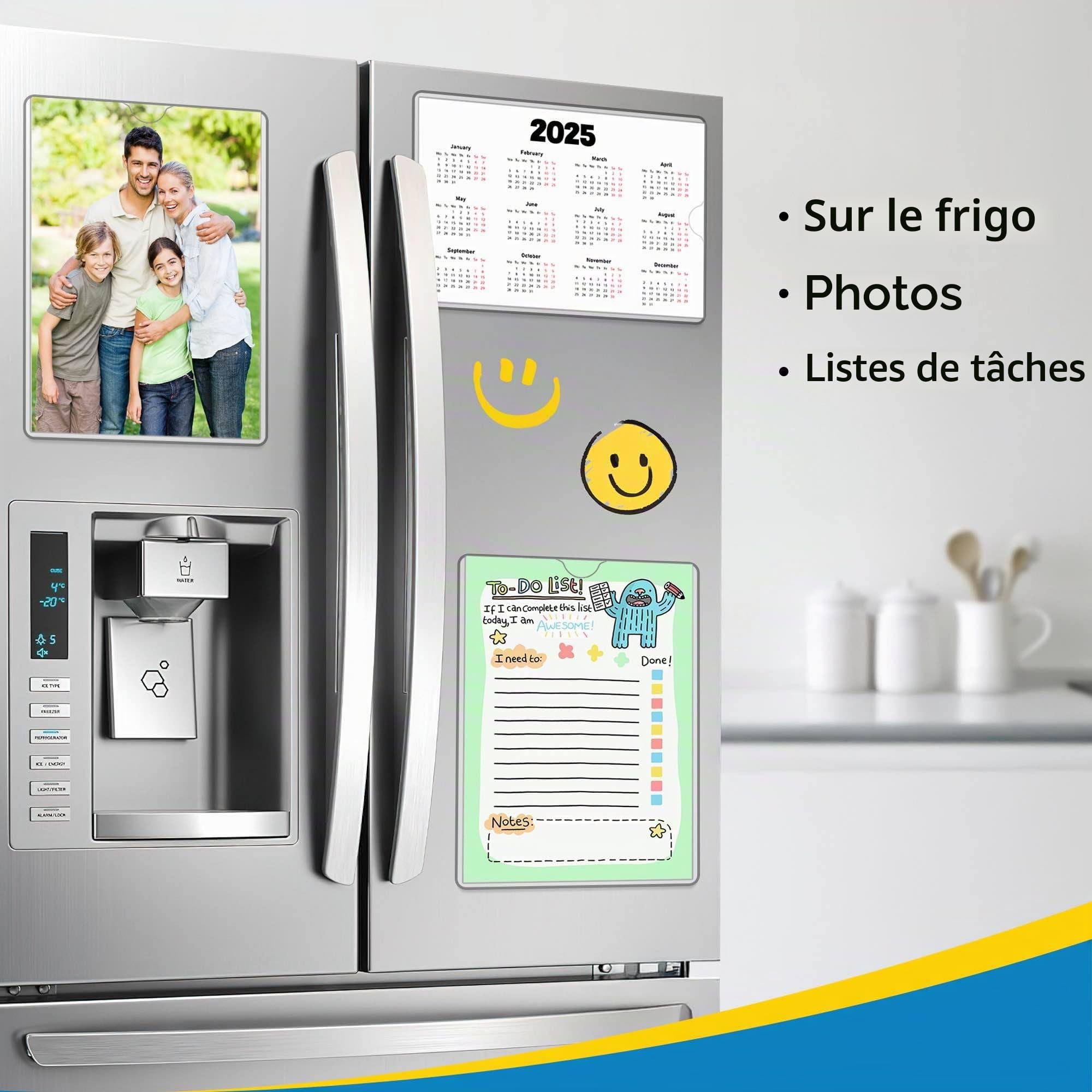 10 Pcs Cadre Magnétique Auto-adhésif A4, Cadre d'information Avec bande adhésive et magnétique, Informations sur le Cadre, Affichage Étanche, Couvertures pour Signe, Photos, Document