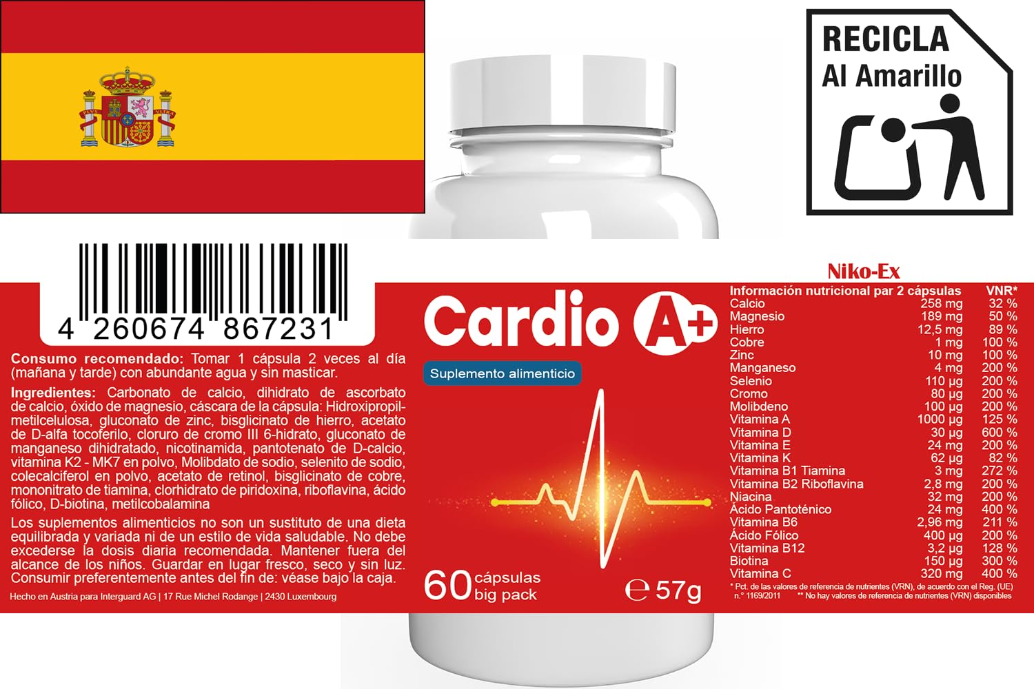 Cardio A - 180 Kapseln (3x 60 Kapseln), 3er Pack