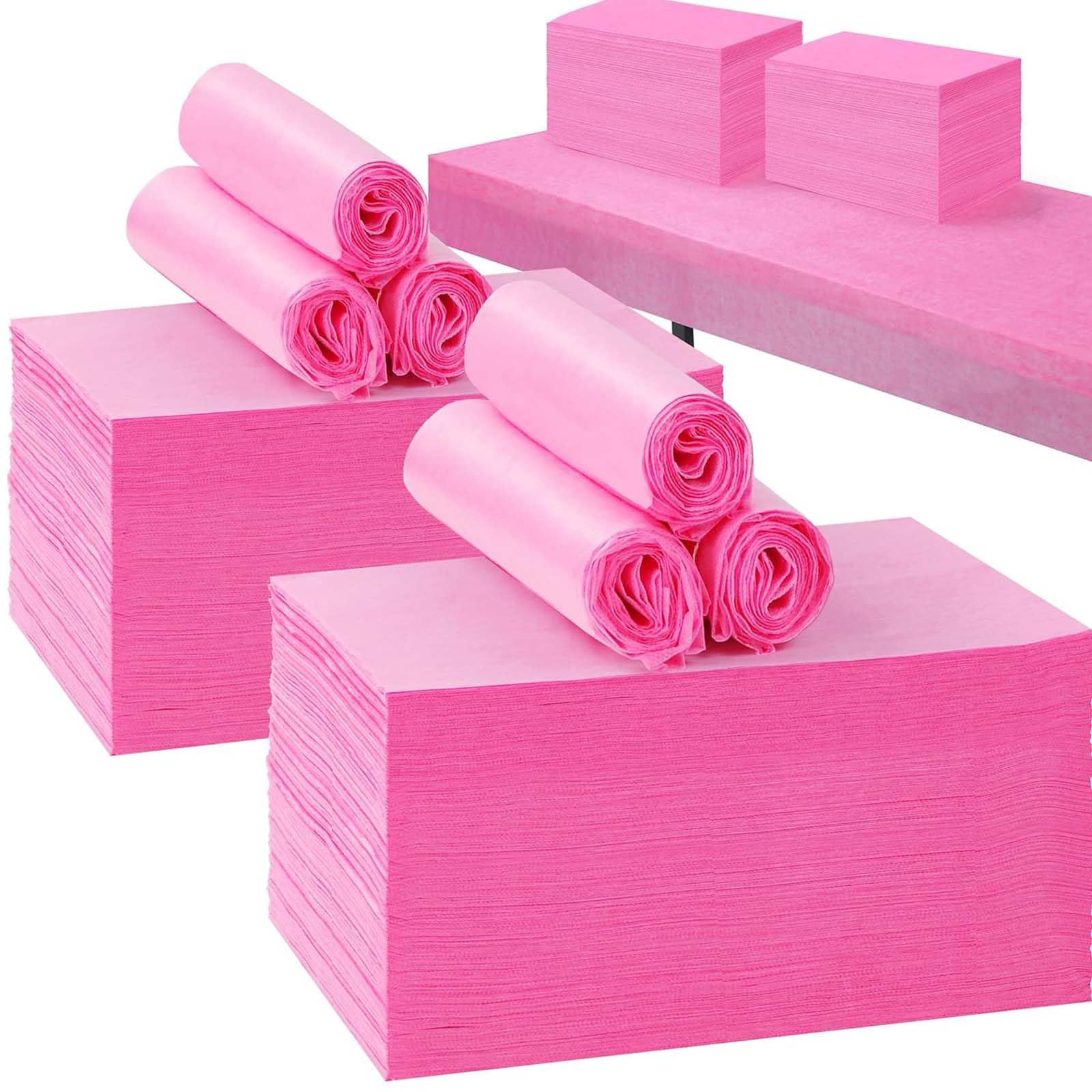 Lot de 100 Draps Jetables Table Massage 80 x 180 cm Tissu Non Tissé Rose