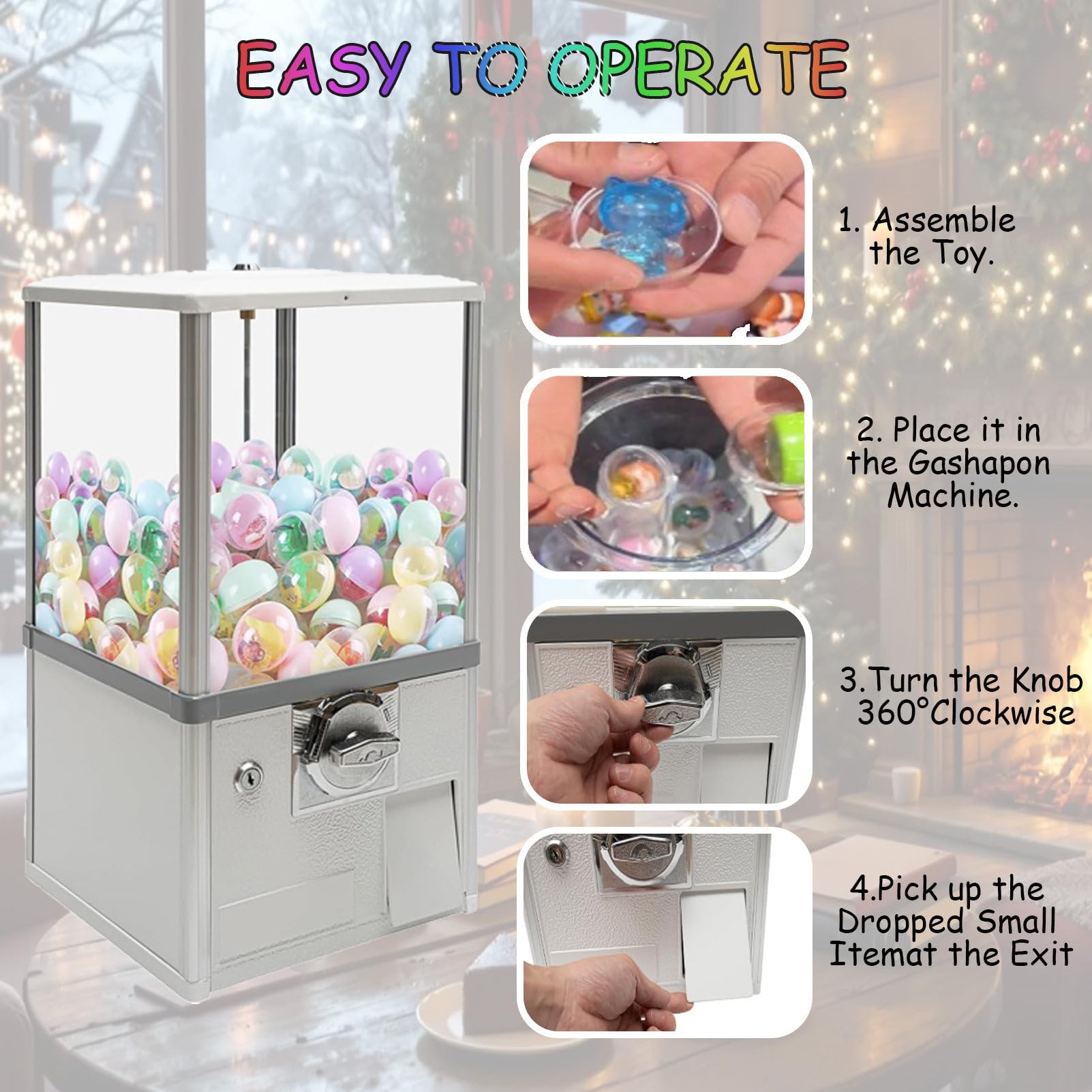 Distributore automatico di giocattoli, distributore automatico di capsule con serrature, include 100 palline vuote per negozi di giochi domestici e punti vendita, perfetto per l'intrattenimento