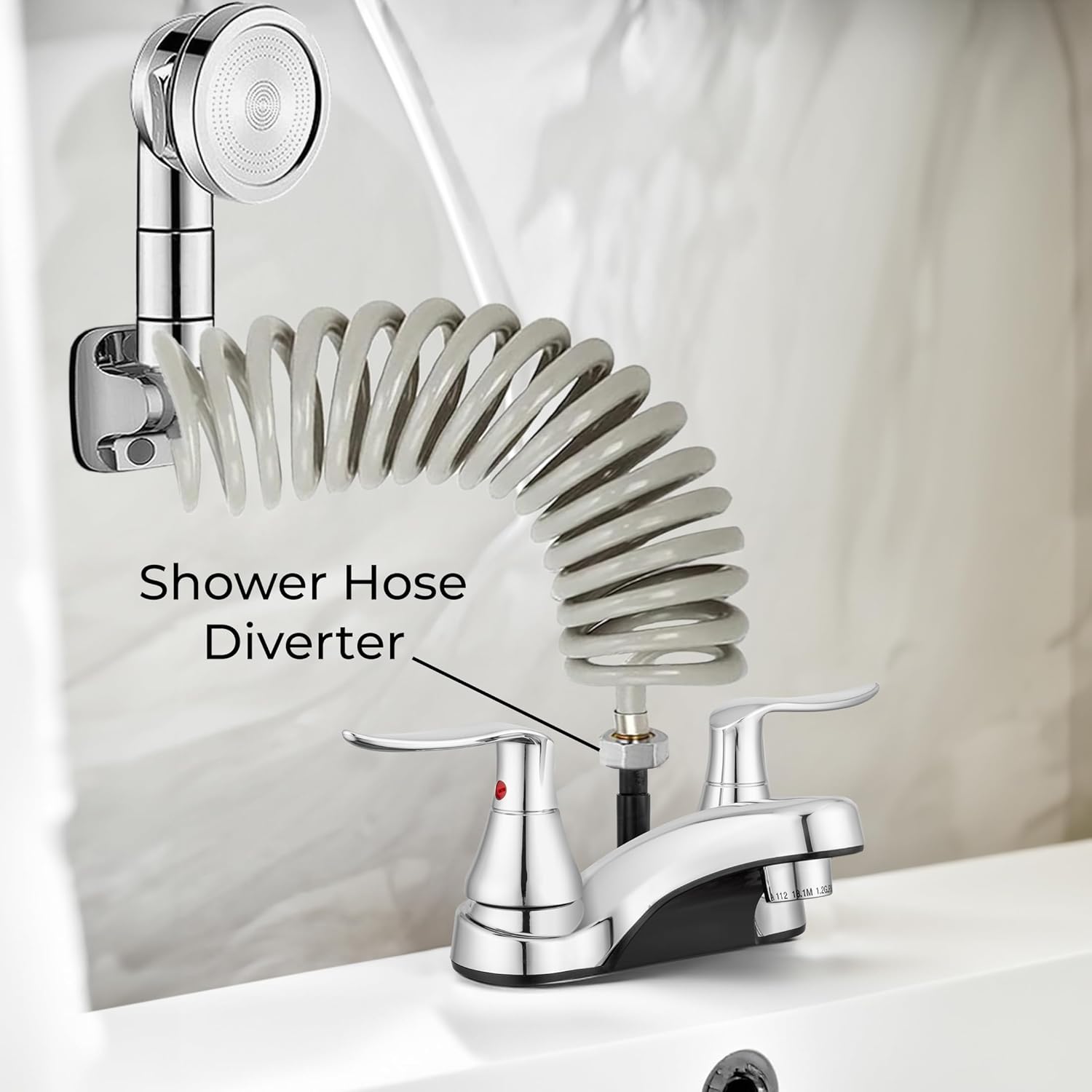 Dura Faucet DF-PL720LH-CP RV Bathroom Faucet with Winged Levers and Shower Hose Diverter (Chrome)