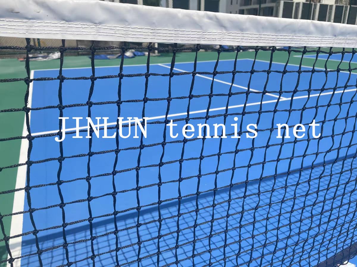 JINLUN Standard-Tennisnetz, robustes Outdoor-Tennisnetz, 12,7 m breit, 1,07 m hoch, HDPE-Netz, Schwarz