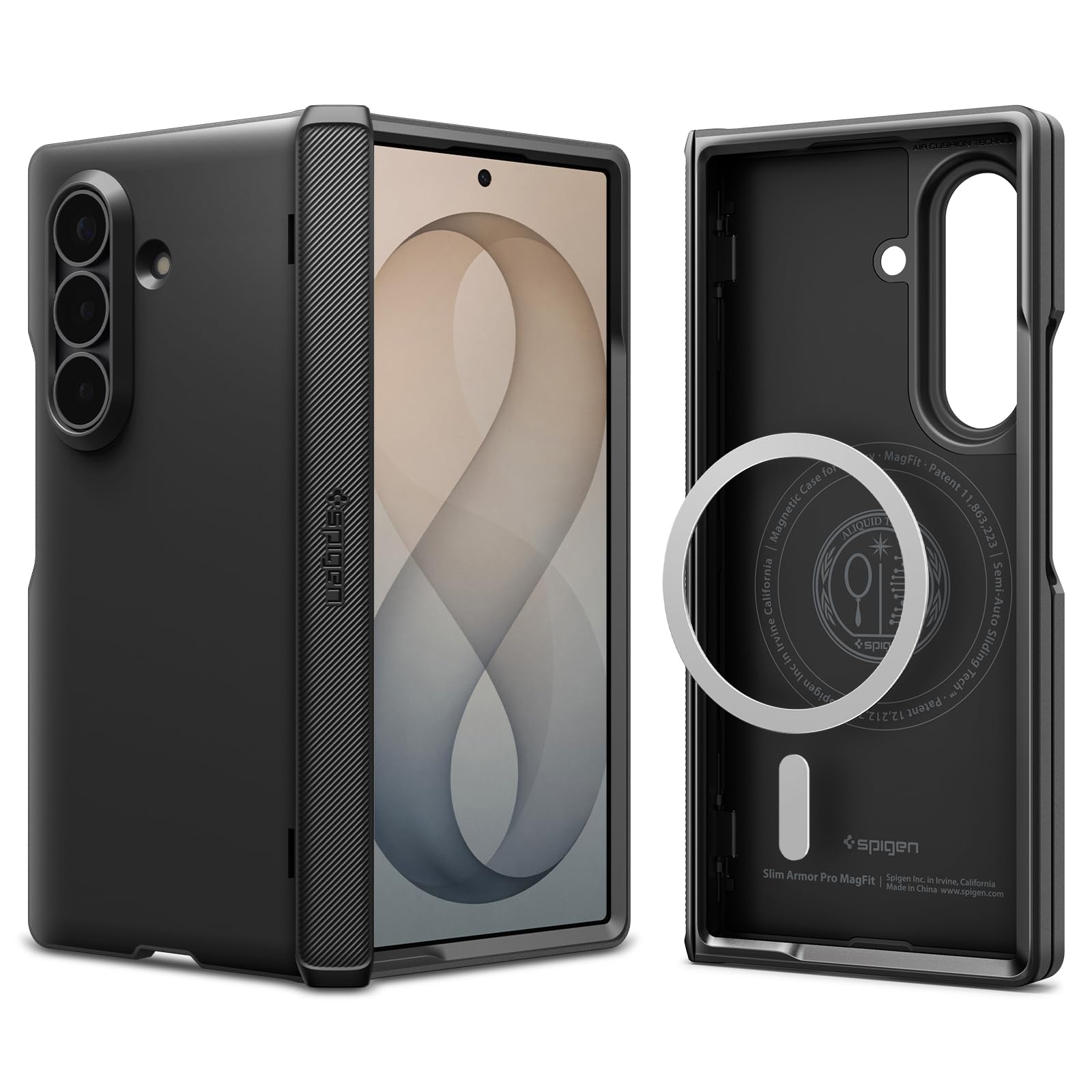 Spigen Slim Armor Pro MagFit Case for Samsung Galaxy Z Fold 8 Ultra, Black | Magsafe, Hinge Protection, Slim Fit, Wireless Charging, Thermoplastic Polyurethane, Poly Carbonate, Matte-image-34