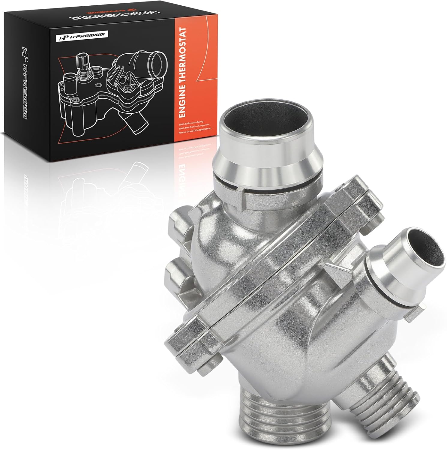 A-Premium Engine Coolant Thermostat Housing Assembly with Sensor Compatible with BMW X3 2007-2011, 1 Series M 2011, Z4 2006-2016, 128i 2008-2013, 135i/528i/535i 2008-2010, 323i 2009-2011, 2.5L 3.0L