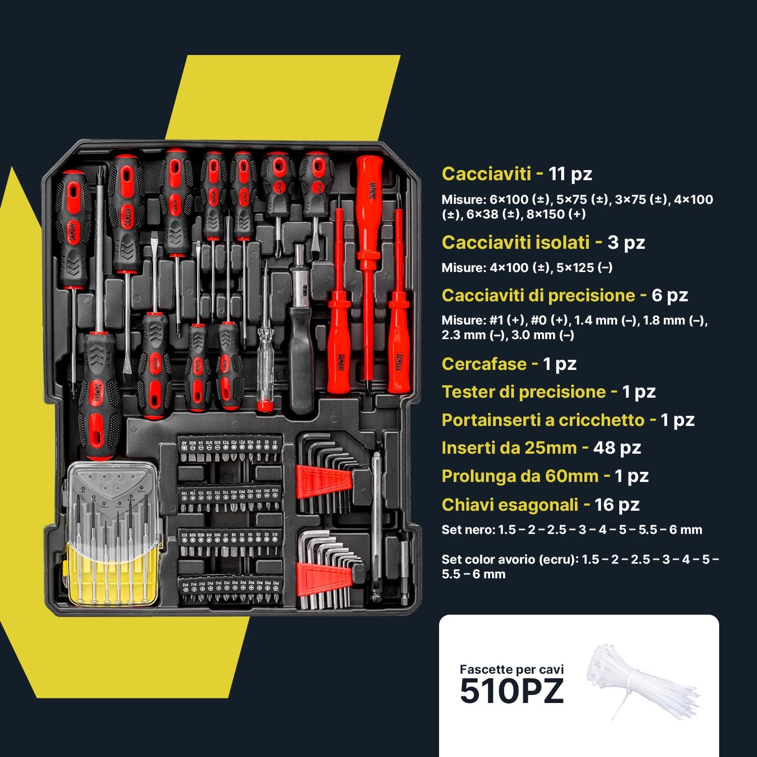 Wintem - Trolley Porta Attrezzi CraftyCart 699 Pezzi con Vassoi Organizzativi e Manico Telescopico, Cassetta Compatta per Uso Professionale e Domestico, Utensili in Acciaio Resistenti (Rosso)