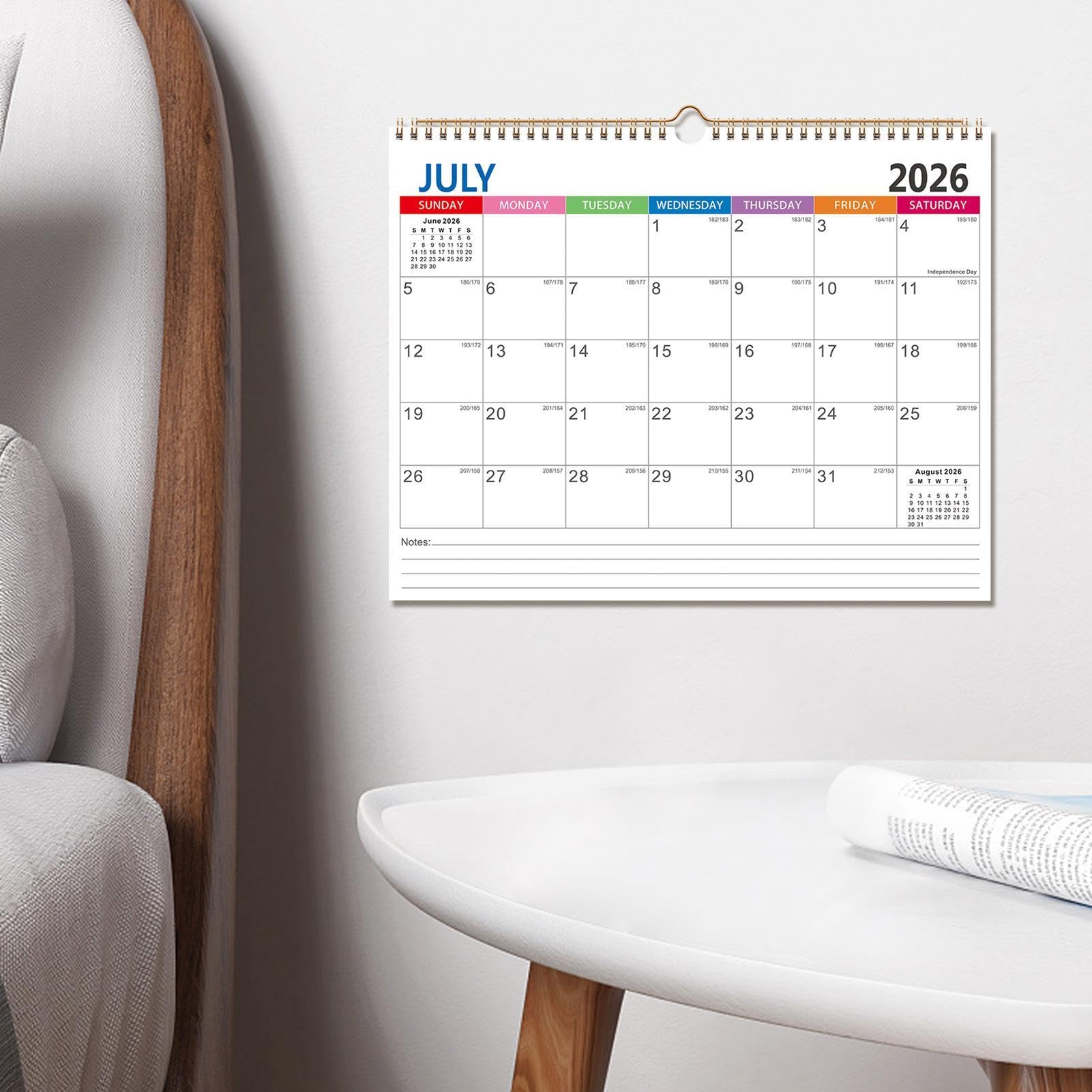 Wandkalender 2026-2027 Planer Von Juli 2026 Bis Dezember 2027 | 18-Monats-Familienkalender Geeignet für Ihre Terminplanung, Organisation, Planung und Terminkoordination Ihrer Termine