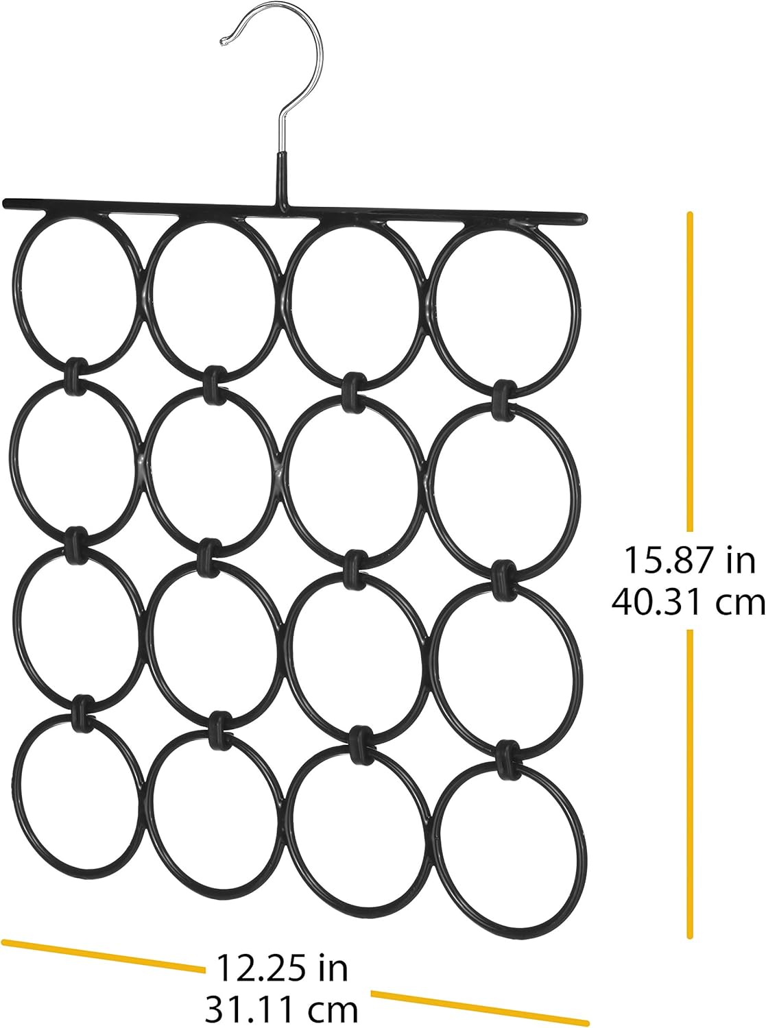 Folding Scarf/Accory Hanr, Bla & Chrome, 0... 88 inch