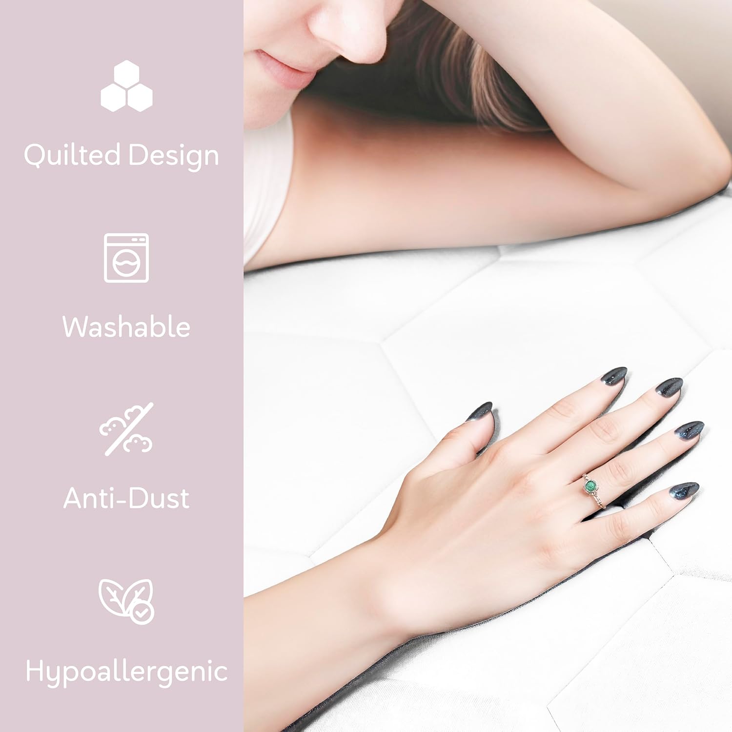 Hearth & Harbor 2 Pack Full Size Quilted Fitted Mattress Pad Cover, 100% Waterproof Mattress Protectors, Deep Pocket Fitted Mattress Cover 8" - 21" (54" x 75", White)