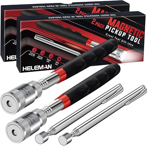 Herramientas de regalo para hombres, rellenos de calcetines de Navidad, paquete de 2 herramientas magnéticas de recogida para hombres, juego de