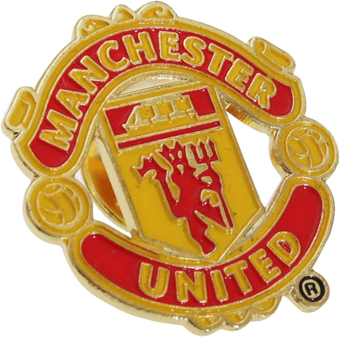 Manchester United FC Official Metal Football Crest Pin Badge (One Size) (Red/Gold)