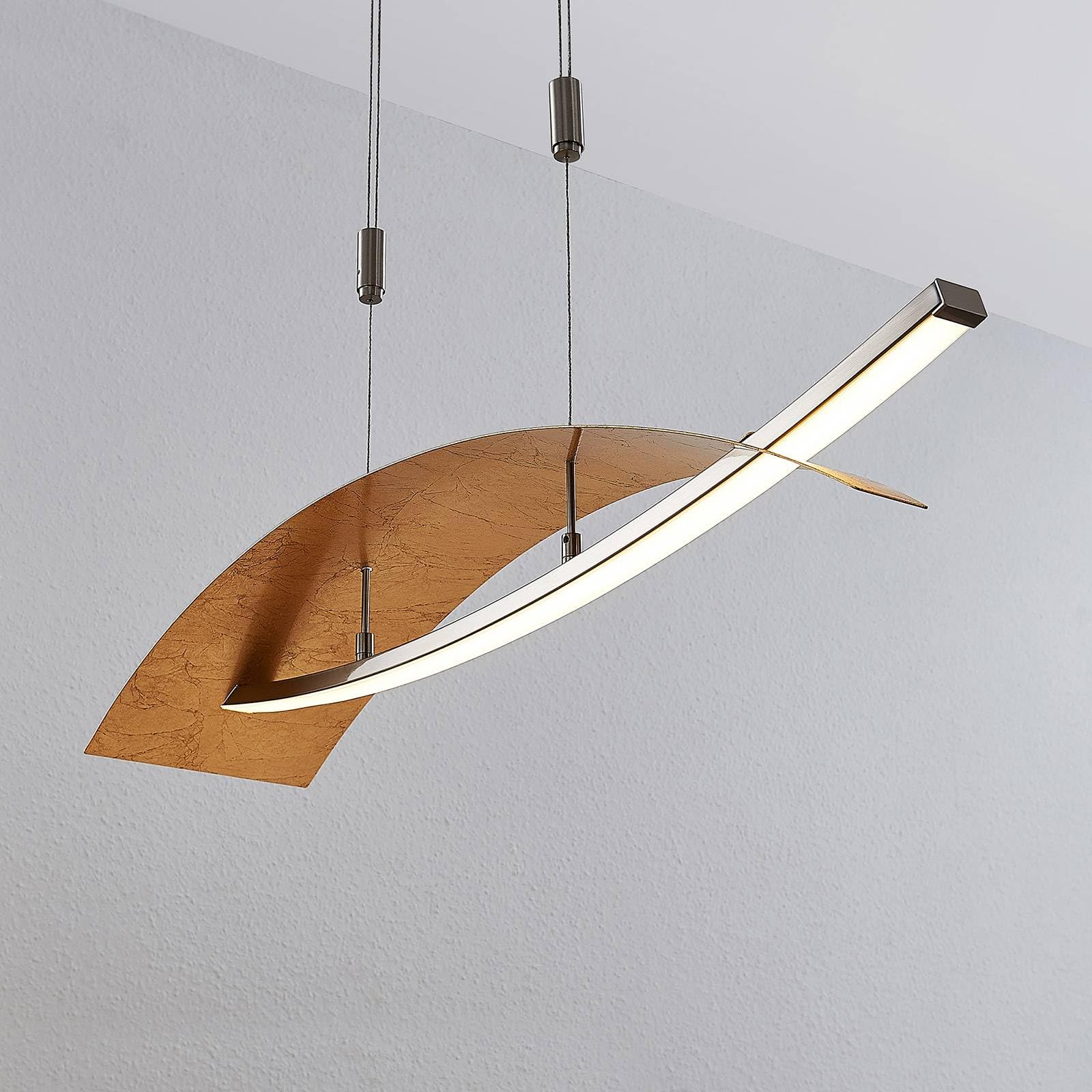 Lucande Lampe Sur Pied LED Marija, Doré, Intensité Variable, 140 Cm