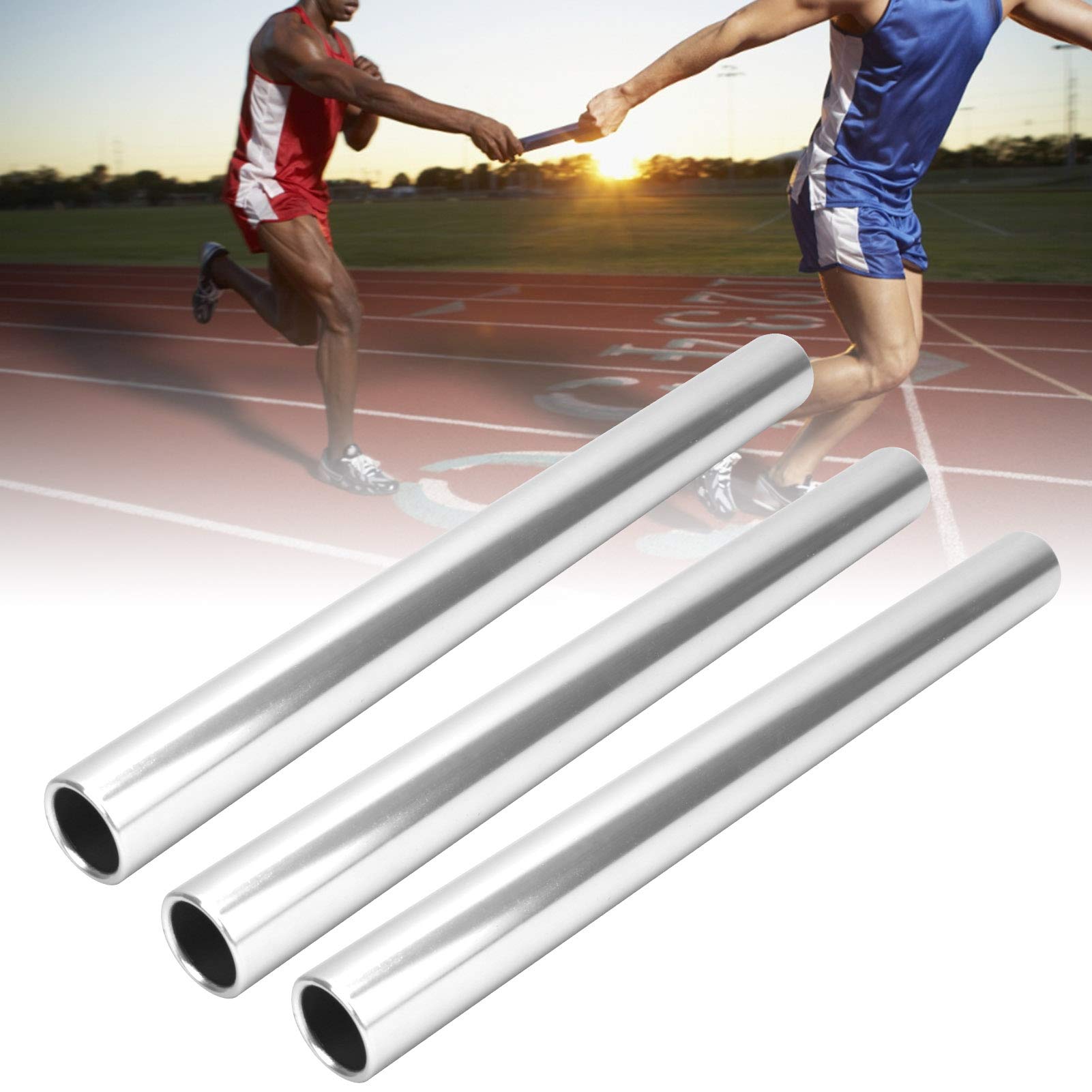 3 Testimoni Di Staffetta In Lega Di Alluminio - Leggeri E Resistenti Per Gare Di Atletica, Argento - Foto 6