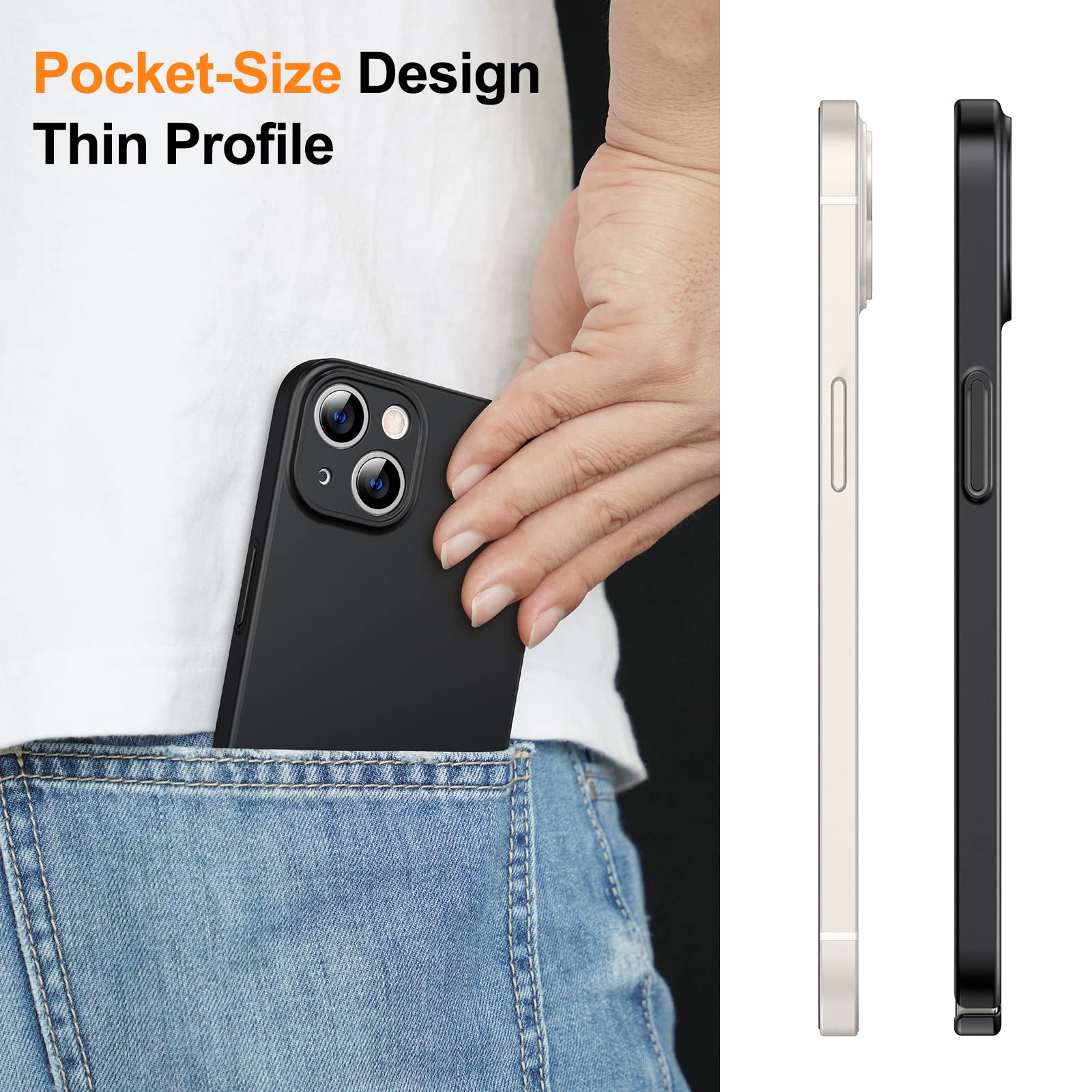 JETech Coque Ultra Fine Pour IPhone 11, 6,1", Protection Complète De L' Objectif De L'appareil Photo, Légère, Finition Mate, Coque Rigide Minimaliste, Prend En Charge Le Chargement Sans Fil (noir