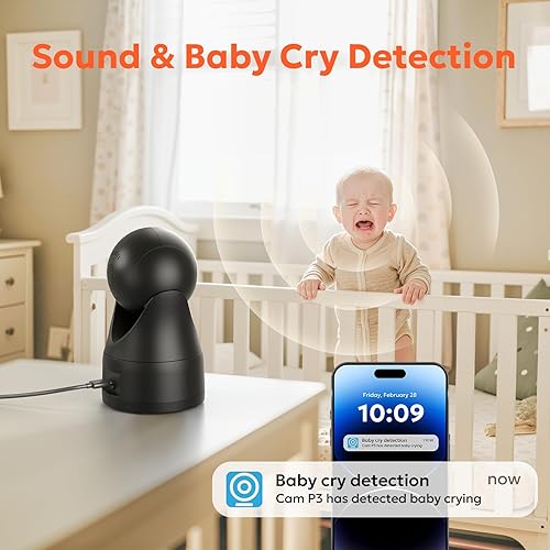 Miniatura 5 de owltron Cámara interior 2K, 360 cámaras para seguridad en el hogar con detección de movimiento, monitor de bebé con aplicación de teléfono, cámara