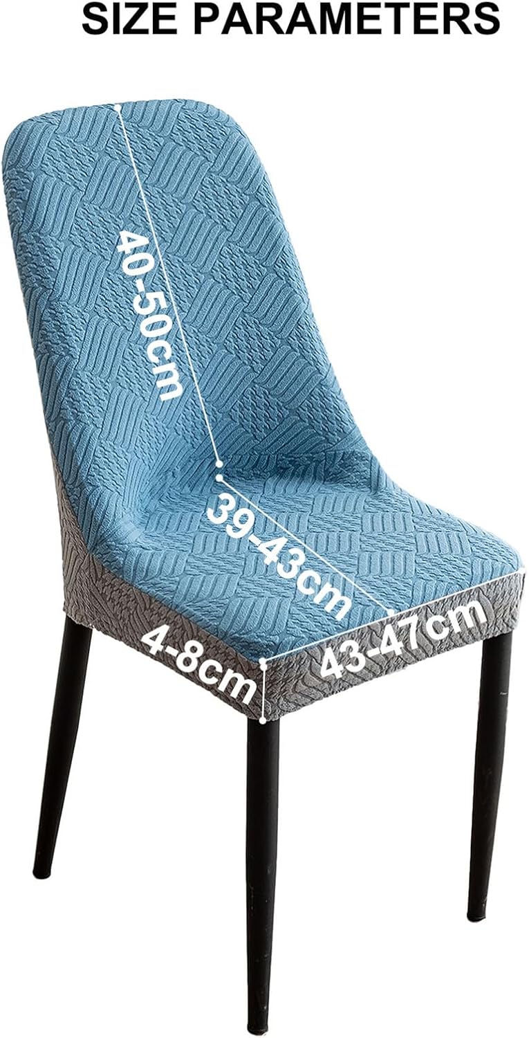 Modern Stretch Curved Back Chair Cover Mid Century Accent Dining Armless Covers Home Curved Stretch Chair Covers for Bedroom Vanity Banquet,Gray,6pcs