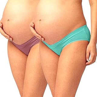 khwaish store Women’s Cotton V Shaped Low Rise Waist Pregnancy Maternity Plus Size Brief Panties Under The Bump Soft Strachable. Pack of 2-picture-46