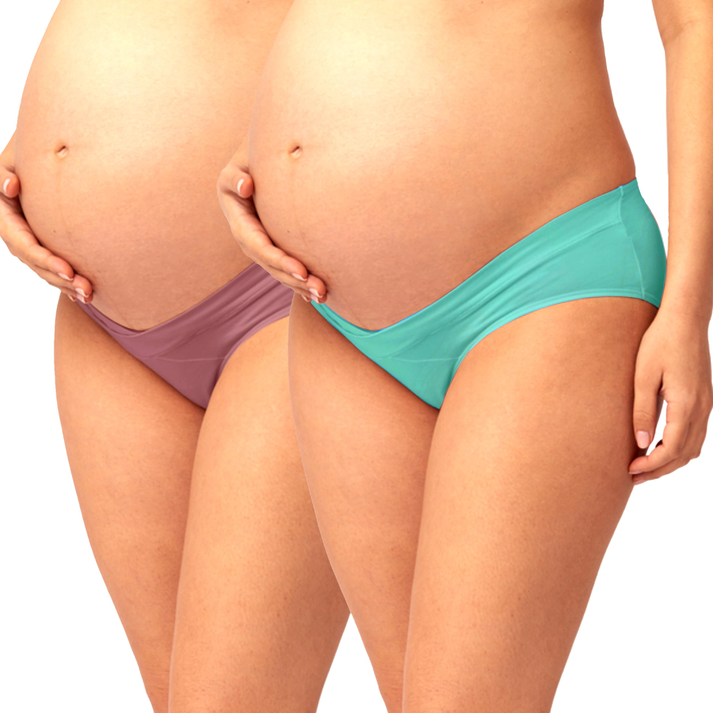 Women’s Cotton V Shaped Low Rise Waist Pregnancy Maternity Plus Size Brief Panties Under The Bump Soft Strachable. Pack of 2-image-15