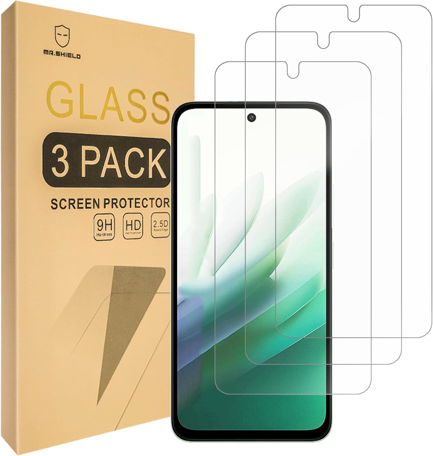 Mr.Shield Screen Protector Compatible with Xiaomi Redmi 15 [4G/5G] [Pack of 3] Protective Glass Film 9H Hardness HD Clear Screen Protector