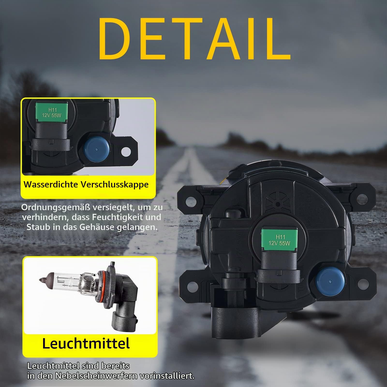 2X Nebelscheinwerfer für FIAT (500L DOBLO DUCATO PANDA PUNTO EVO) CITROËN (DS5 JUMPER), PERGEOT BOXER IVECO DAILY VI 6 HONDA (CIVIC IX 9 CR-V ACCORD VIII 8) Klar Glas