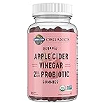 Garden of Life Apple Cider Vinegar Probiotic Gummies USDA Organic ACV Gummy Vitamins, 2 Billion CFUs, Whole Food Vitamin B12-60 Vegan, Non-GMO Gummies for Digestion & Immunity