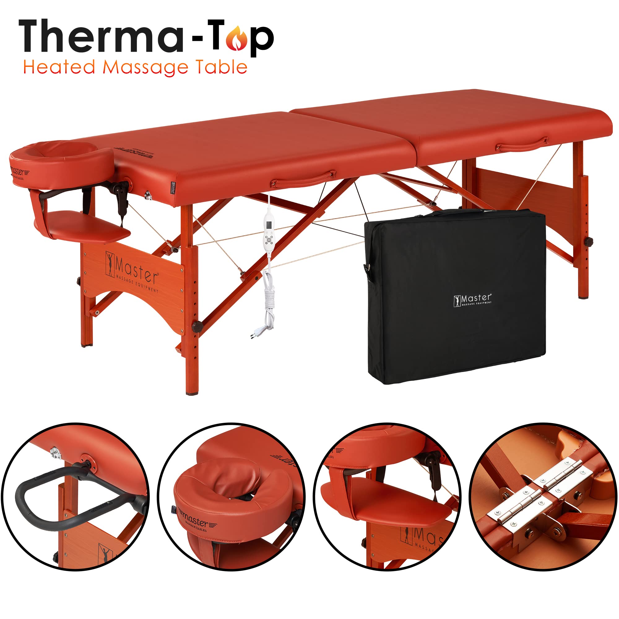Master Massage Fairlane Therma Top 71 cm składany leżak do masażu ogrzewany mobilny