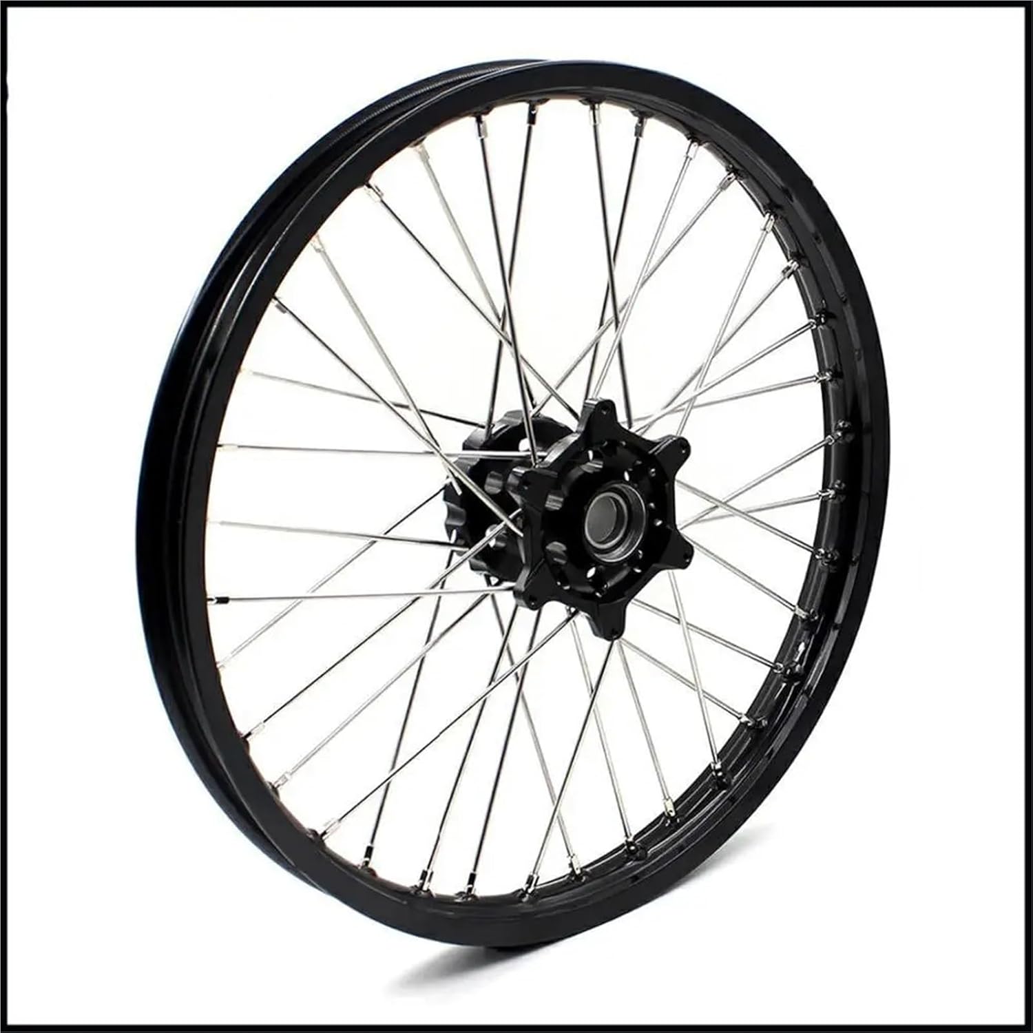 KKE 21/18 Spoked Enduro Wheels Set Motorcycle Rims Fit EXC EXCF XC XCW 125 150 200 300 350 450 500 530 2003-2025 Black Hubs
