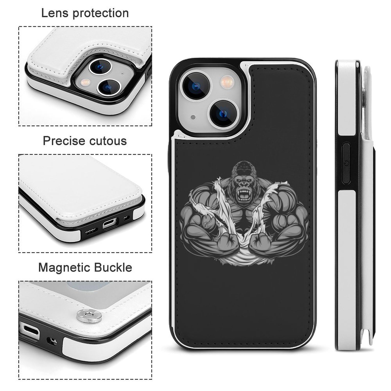 Amazon.co.jp: iPhone 13 ケース 手帳型 ゴリラ チンパンジー