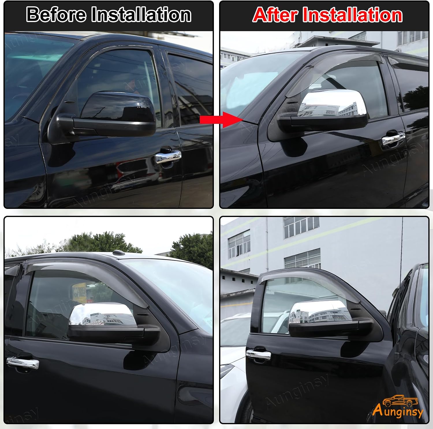 Car Door Rear View Mirror Cover Trim Compatible with Toyota Tundra 2007-2021 Sequoia 2008-2020 Exterior Rearview Mirror Housing Cap Protector Accessories, Only Fit Without Turn Signal Lights Version