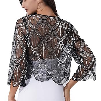 Bolero Donna In Tulle Elegante - Cardigan Corto Manica Corta Per Cerimonie E Matrimoni - Coprispalle Leggero Primavera/Estate - Foto 3