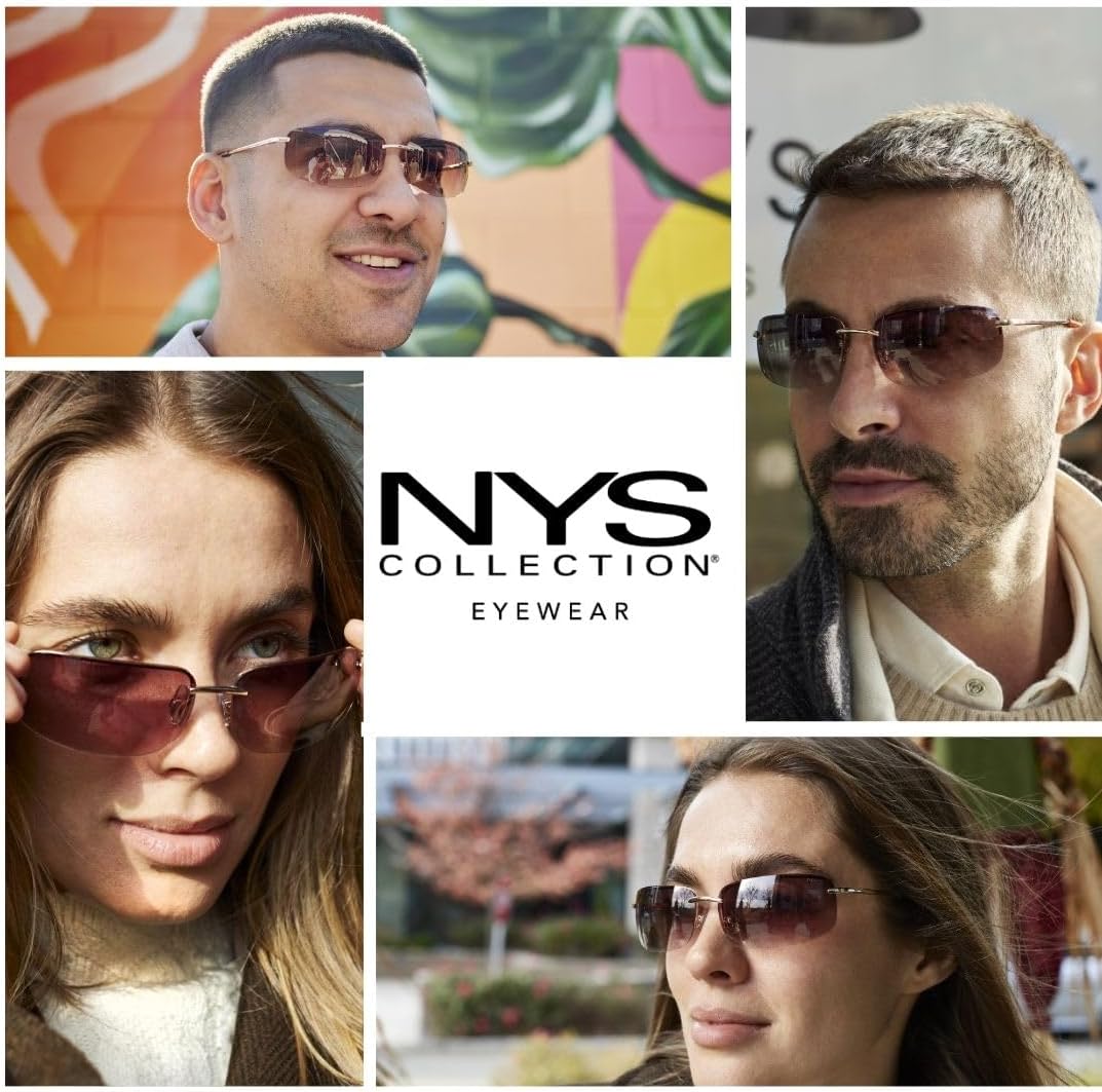 NYS Collection Rimless Gradient Sunglasses - Modern Minimalist Design, 100% UV Protection, for Men and Women - Image 3