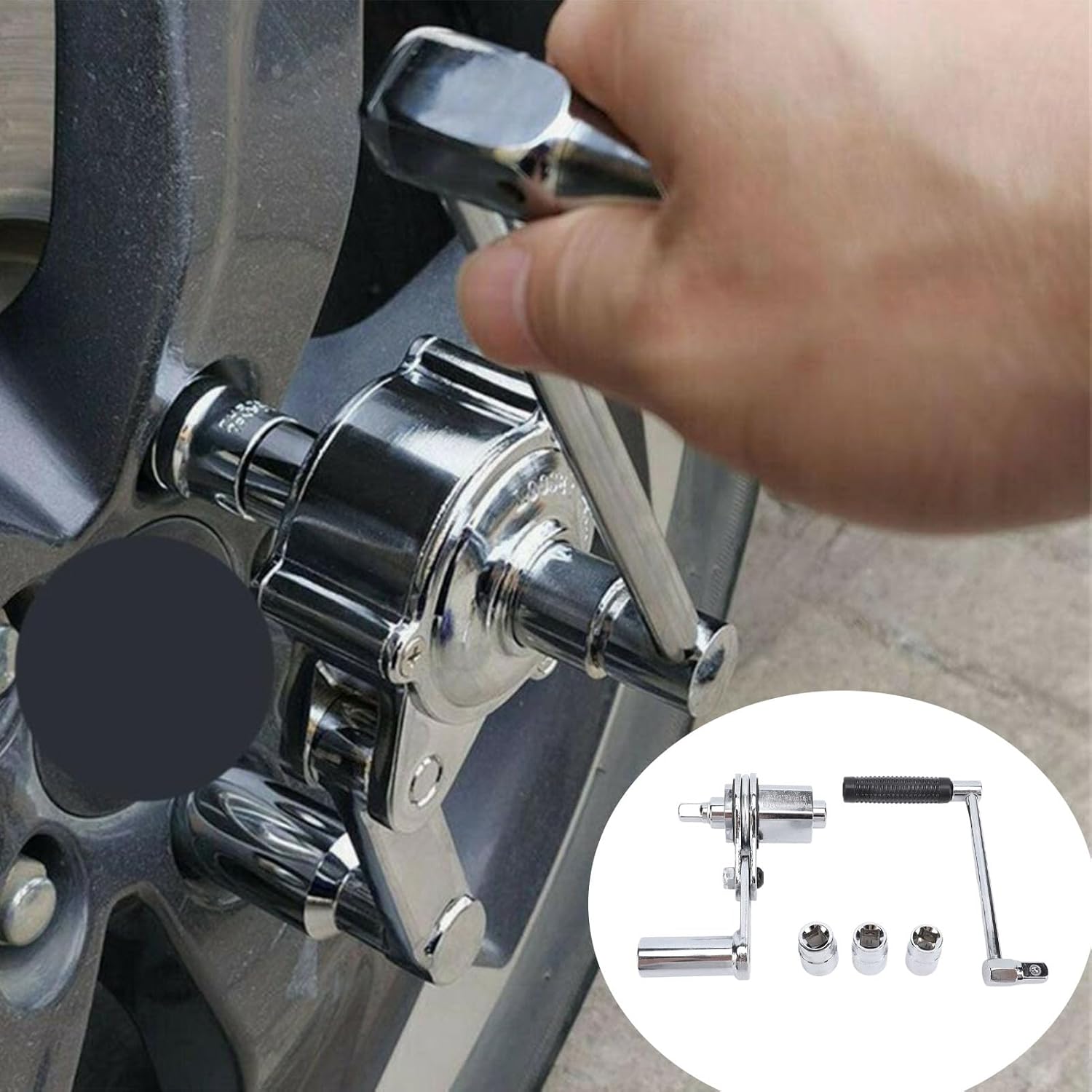 Luocute 1/2in Multiplier Wrench, Heavy Duty Labor Saving Lug Nut Remover with 17mm 19mm 21mm Sockets, for Loosening Car Tire Nuts