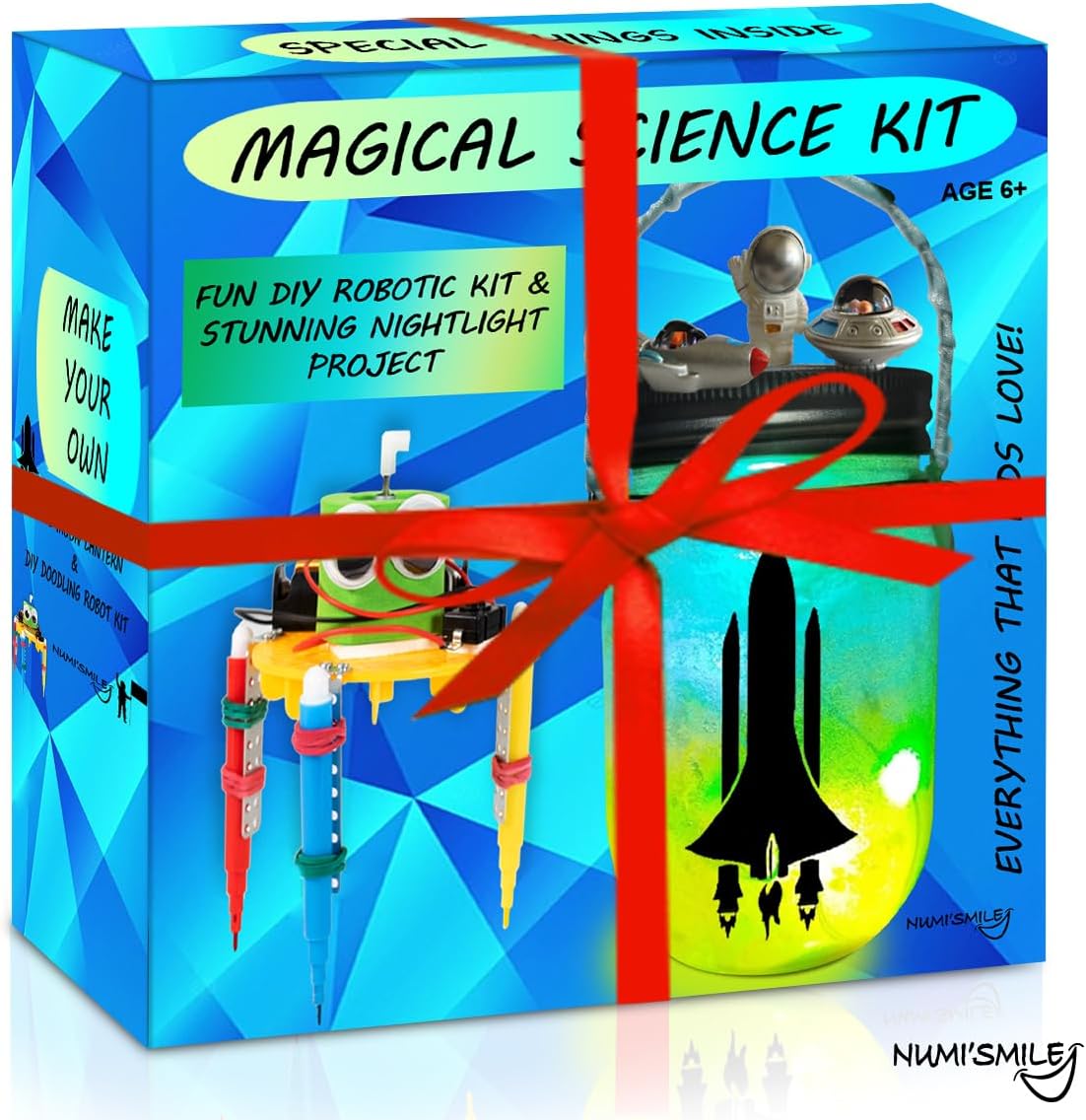 Make Your Own Space Night Light & DIY Robotic Kit, Arts and Crafts for Boys & Girls Ages 5 6 7 8 9 10 11 12 Years Old, Kids Crafts & STEM Projects, Best Birthday Present for Boys