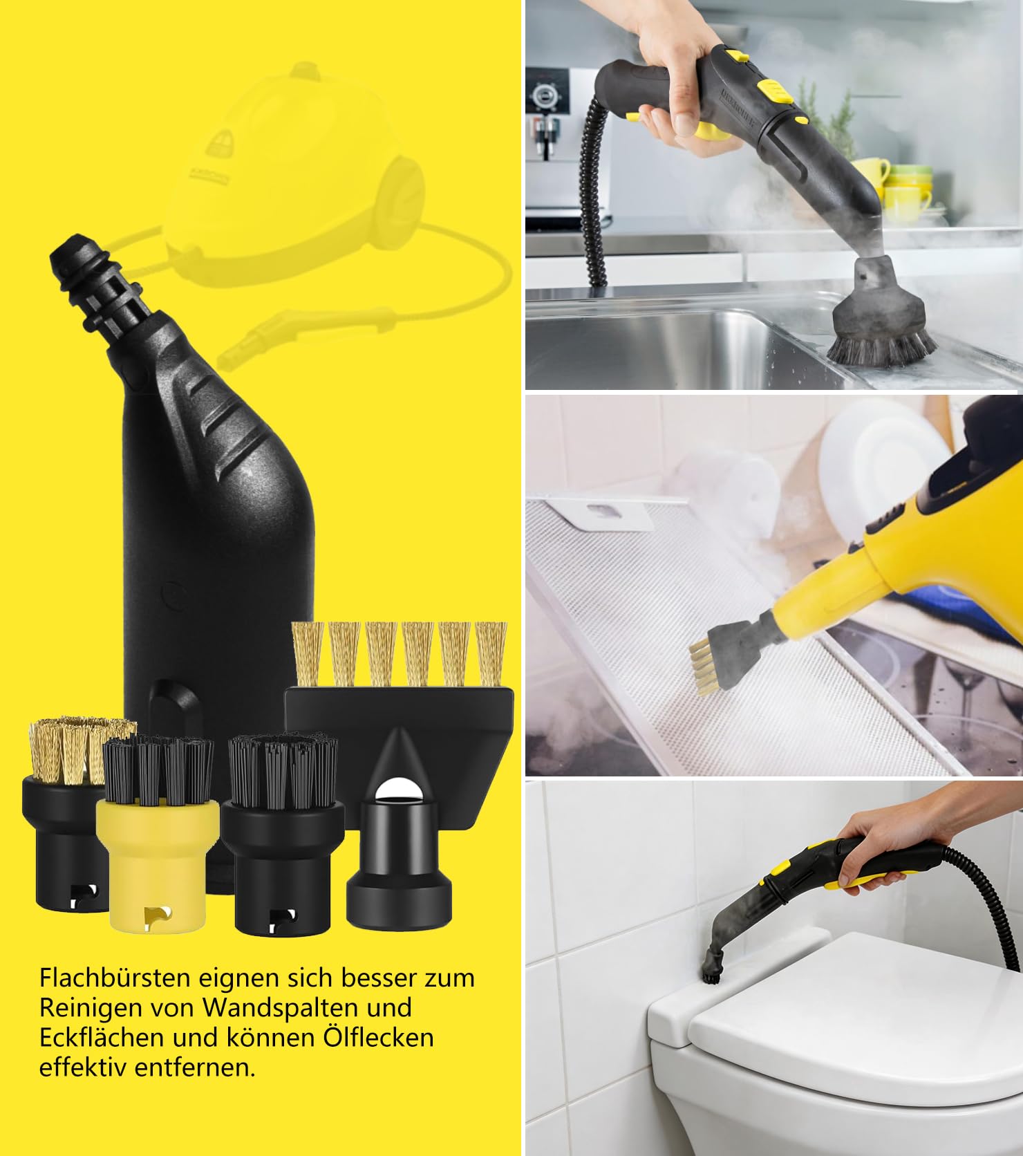 13 pezzi per pulitore a vapore Kärcher sc1 sc2 sc3 sc4 sc5 accessori,compatibile accessori Kärcher SC5 SC3 SC1 SC4 SC2 ugello allungato, ugello curvo, spazzola rotonda, spazzola in ottone