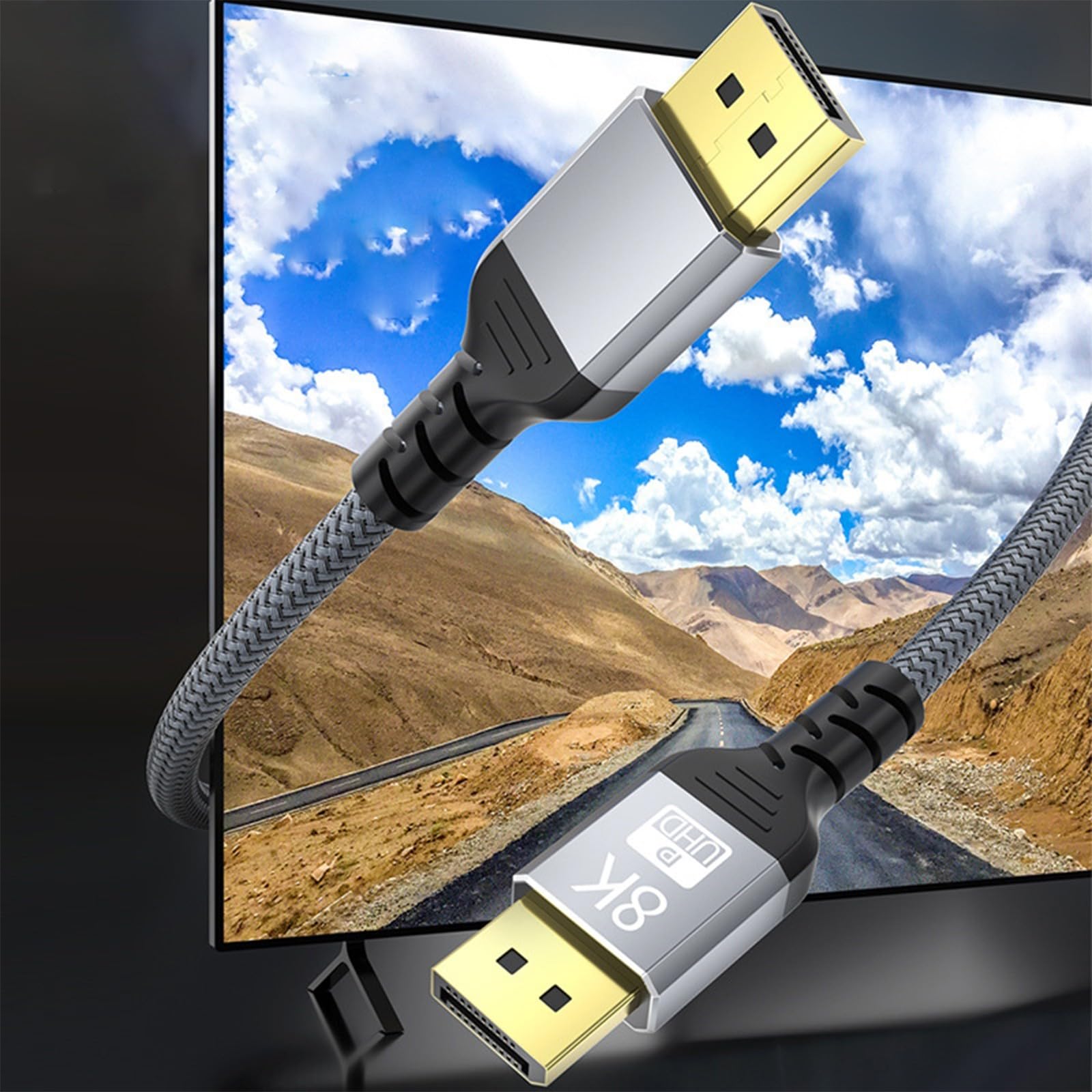 ljhnba Advanced 8K DP1.4 Cable DisplayPort Cable Delivers 60Hz Refreshes Rate and Rich Color Depth with 3D