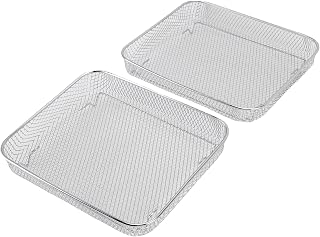 SUNGOOYUE 2 Pack Air Fryer Basket, 11.6x10.0 Inch Mesh Baking Rack Tray Fit for Bravo XL Fryer Toaster Oven Accessories for French Fry Frozen Food Dishwasher Safe Chicken Wings