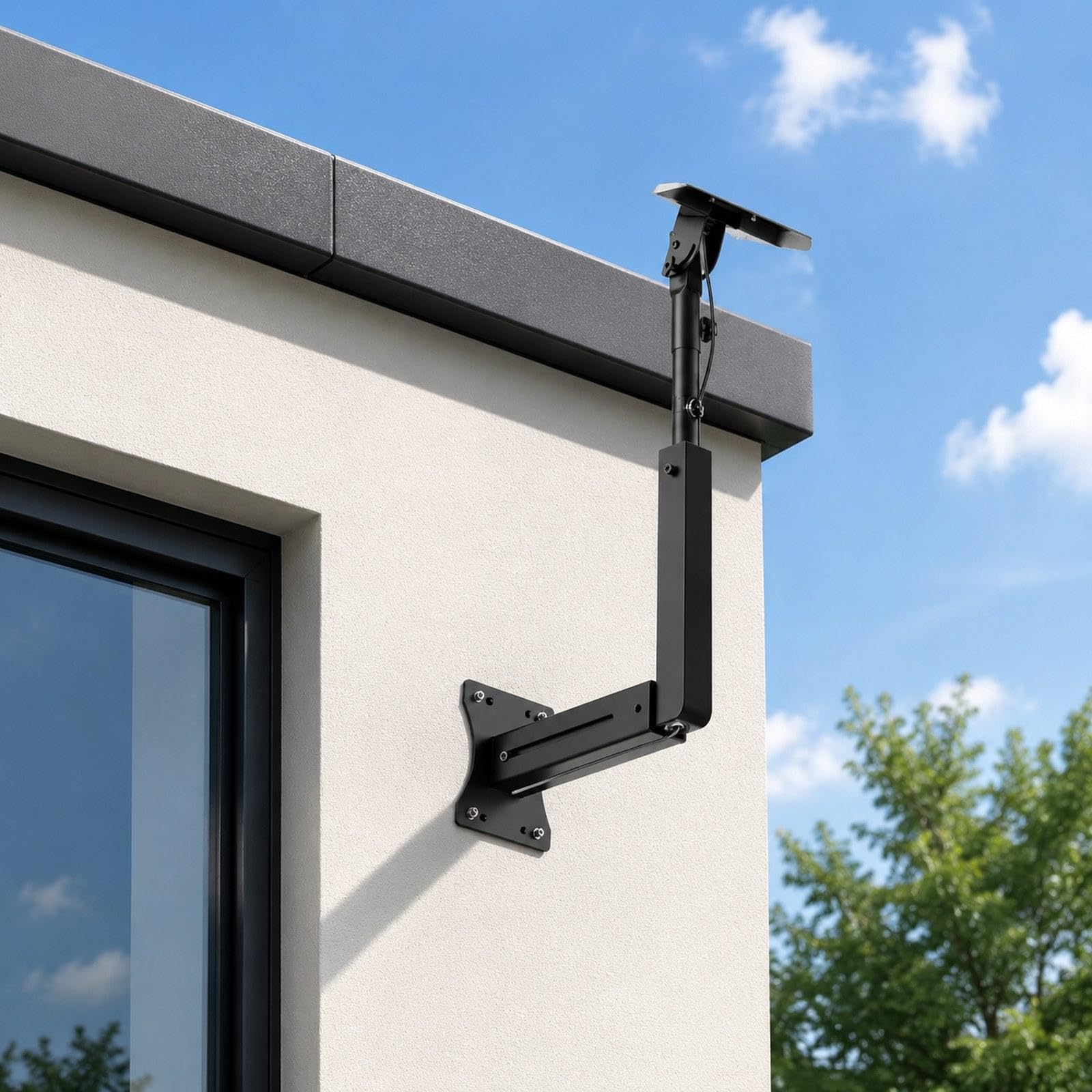 Kit de Montaje de Antena de Techo, Soporte de Montaje de Pared Ajustable Debajo del Canalón para El Hogar.
