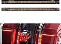 Vista 2 de HDBUBALUS Luz trasera de alforja ahumada LED de funcionamiento de freno con señal de giro secuencial compatible con Harley Touring Street Gilde Road